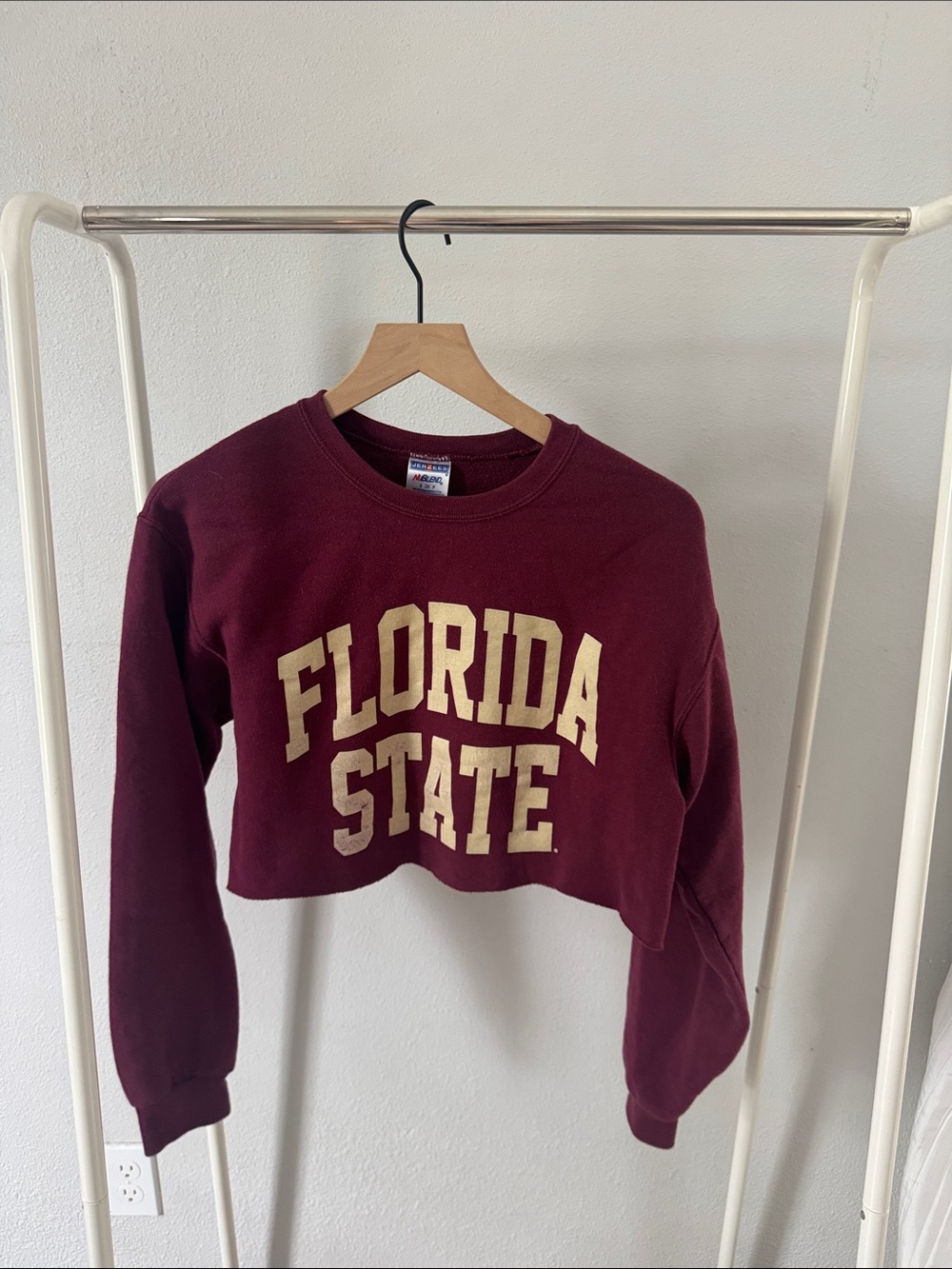 Jerzees Maroon Cropped Florida State Sweatshirt